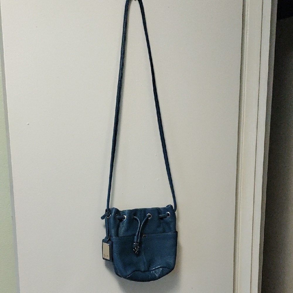 Tignanello Blue Leather Crossbody Bag
